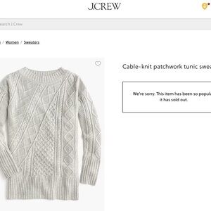 J.Crew patchwork sweater size large new with tags